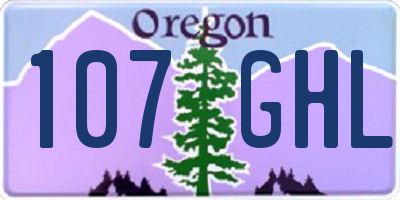 OR license plate 107GHL