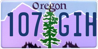 OR license plate 107GIH
