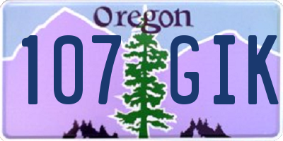 OR license plate 107GIK