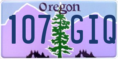 OR license plate 107GIQ