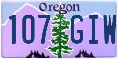 OR license plate 107GIW
