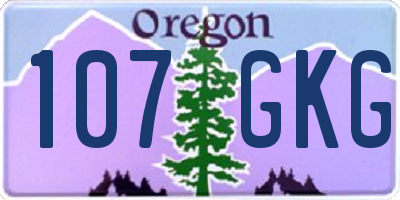 OR license plate 107GKG