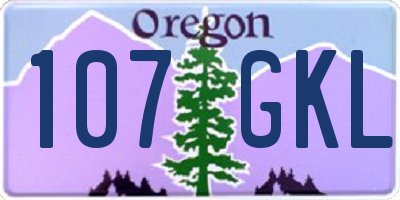 OR license plate 107GKL