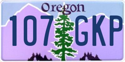 OR license plate 107GKP