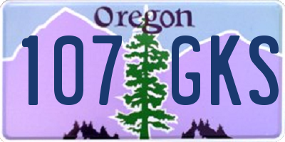 OR license plate 107GKS