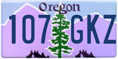 OR license plate 107GKZ