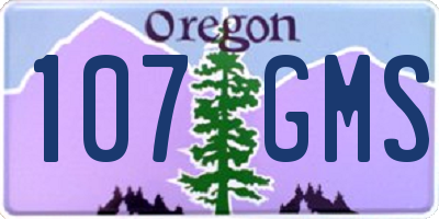 OR license plate 107GMS