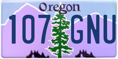 OR license plate 107GNU