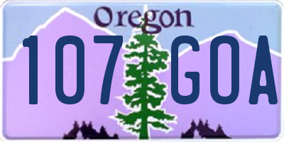 OR license plate 107GOA