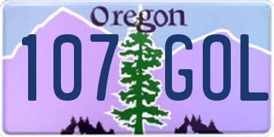 OR license plate 107GOL