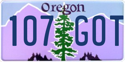 OR license plate 107GOT