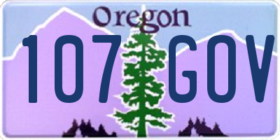 OR license plate 107GOV
