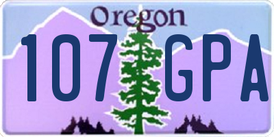 OR license plate 107GPA