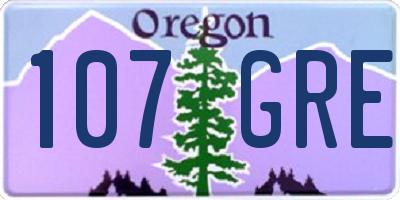 OR license plate 107GRE