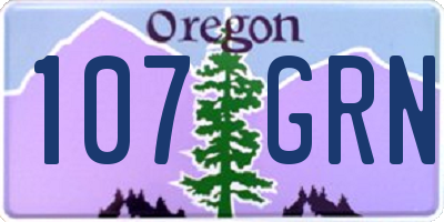 OR license plate 107GRN
