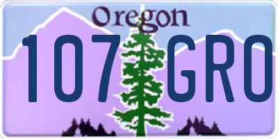 OR license plate 107GRO