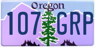 OR license plate 107GRP