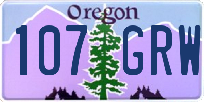 OR license plate 107GRW