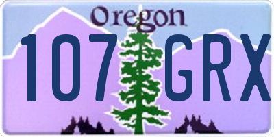 OR license plate 107GRX