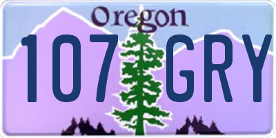 OR license plate 107GRY