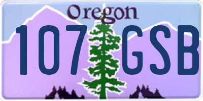 OR license plate 107GSB