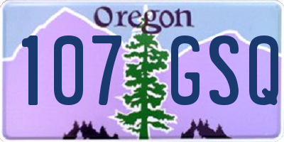OR license plate 107GSQ