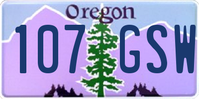 OR license plate 107GSW