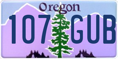 OR license plate 107GUB