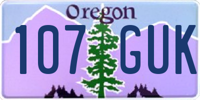 OR license plate 107GUK