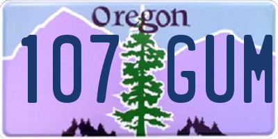 OR license plate 107GUM