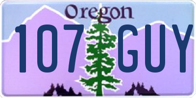 OR license plate 107GUY