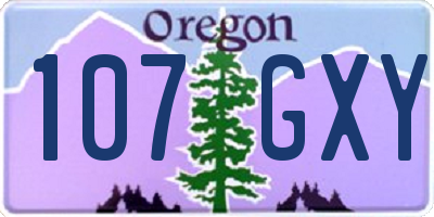 OR license plate 107GXY