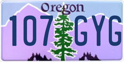 OR license plate 107GYG