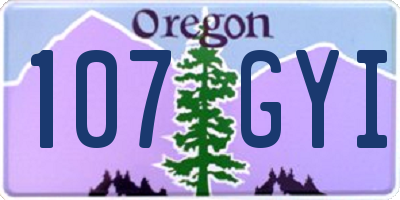 OR license plate 107GYI