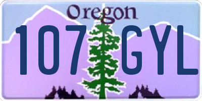 OR license plate 107GYL