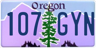 OR license plate 107GYN