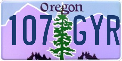 OR license plate 107GYR