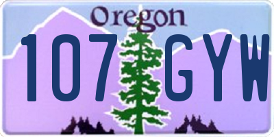 OR license plate 107GYW