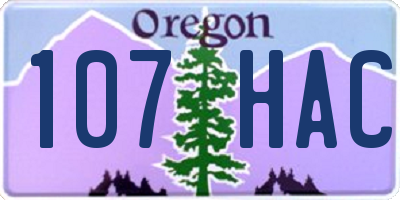 OR license plate 107HAC