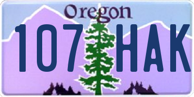 OR license plate 107HAK