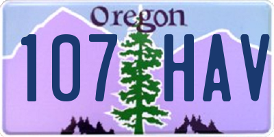 OR license plate 107HAV