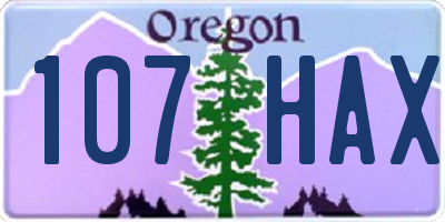 OR license plate 107HAX