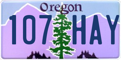 OR license plate 107HAY