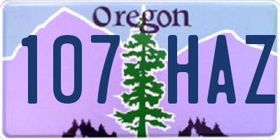 OR license plate 107HAZ