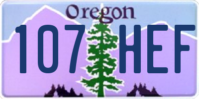 OR license plate 107HEF
