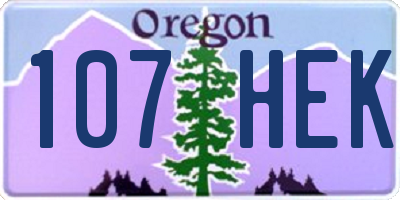 OR license plate 107HEK