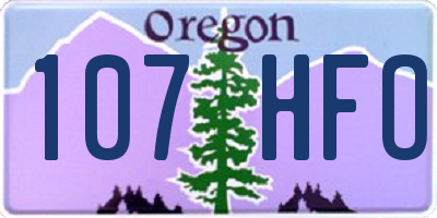 OR license plate 107HFO