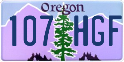 OR license plate 107HGF