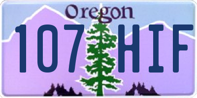 OR license plate 107HIF