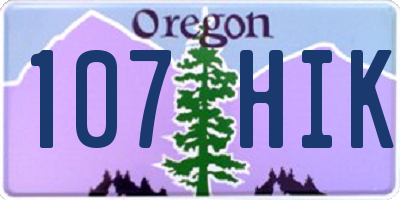 OR license plate 107HIK